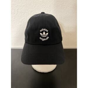 Adidas Women Originals Union Strapback Black logo Hat OSFA Cap